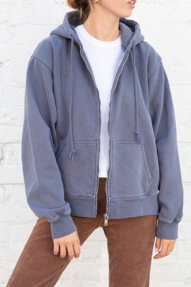 Sweat a Capuche Brandy Melville Christy Bleu Foncé | FYI-91006650